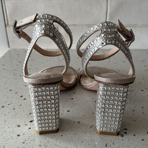 Antonio Melani Marryanna Rhinestone Embellished Ankle Strap Dress Sandals Sz 7.5 - Picture 4 of 14